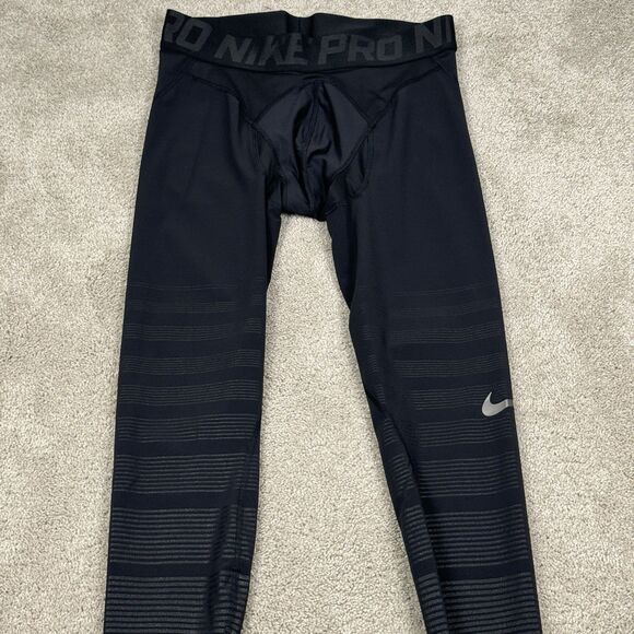 Nike Pro Hyperrecovery Black Training Compression Tights Size Large Tall - Picture 2 of 7